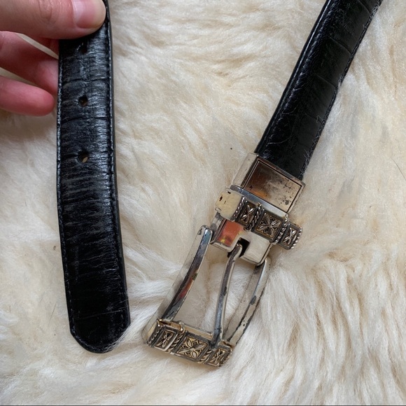 Vintage Brighton Black Leather Southwestern Belt main image 6